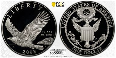 2008-P $1 Bald Eagle PR70DCAM