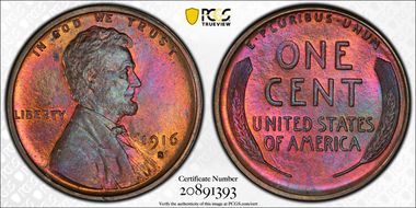 1916-S 1C MS64RB