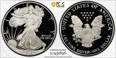 1989-S $1 Silver Eagle PR70DCAM