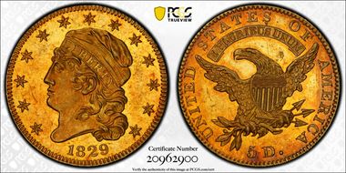 1829 $5 Large Size PR64