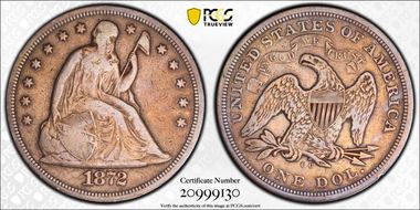 1872-CC $1 F15