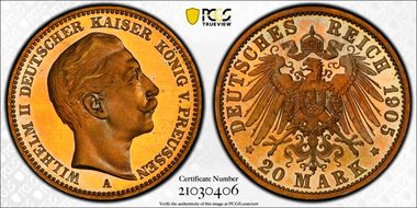 1905-A 20 Mk J-252 PR64DCAM