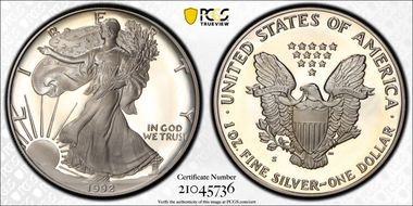 1992-S $1 Silver Eagle PR69DCAM
