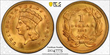 1862 G$1 MS67