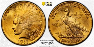 1911 $10 MS65+