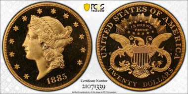1885 $20 PR66+ DCAM