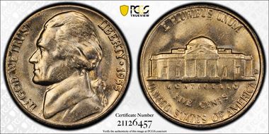 1955-D/S 5C Overmintmark FS-501 MS64