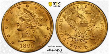 1899 $10 MS62