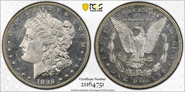 1898 $1 MS63DMPL