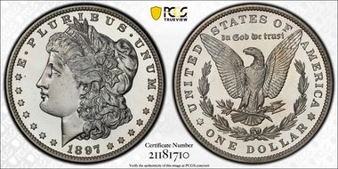 1897 $1 PR66DCAM