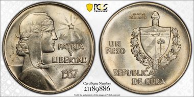 1937 Peso ABC KM-22 MS62