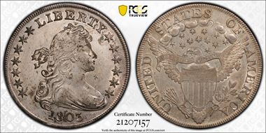 1803 $1 Large 3 AU53