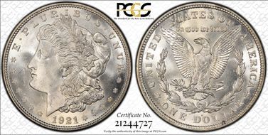 1921-D $1 VAM 1N, Unicorn MS65