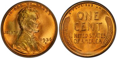 1936-D 1C MS67+ RD