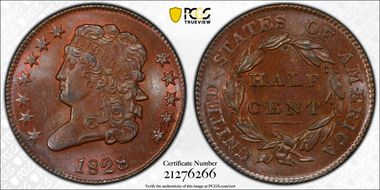 1828 1/2C 12 Stars MS64BN
