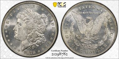 1878 7TF $1 Reverse of 1878 MS63