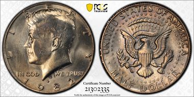 1982-P 50C No "FG" FS-901 MS65