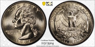 1997-D 25C MS68