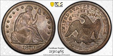 1870-S $1 MS62