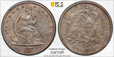 1872-CC 50C WB-5 Large CC XF40