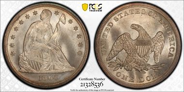 1864 $1 MS66