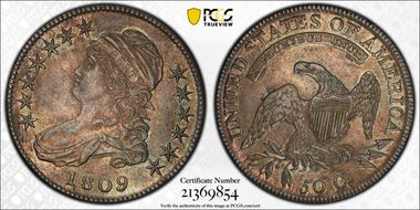 1809 50C O-102a AU58