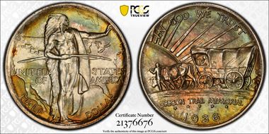 1936-S 50C Oregon MS65