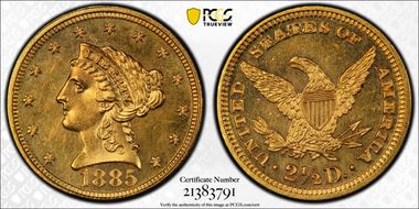 1885 $2.50 MS62
