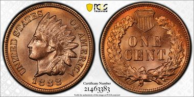 1888 1C MS66+ RD