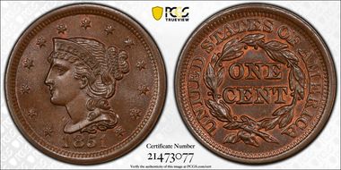 1851 1C MS66+ BN
