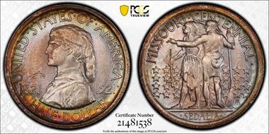 1921 50C Missouri, 2*4 MS65