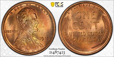 1913 1C MS66RD