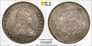 1796 $1 Small Date, Small Letters AU53