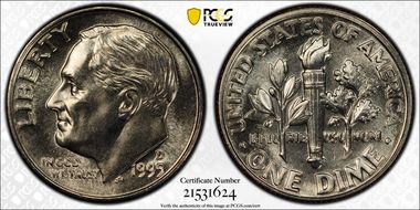 1995-D 10C MS67FB