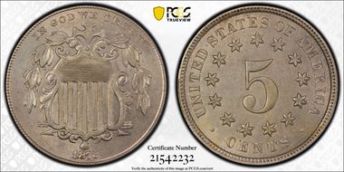 1873 5C Closed 3 AU58+