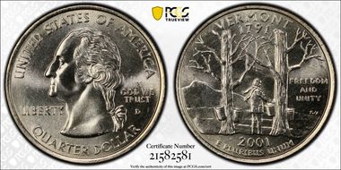 2001-D 25C Vermont MS68