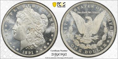 1891 $1 MS64PL