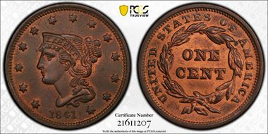 1841 1C MS65RB
