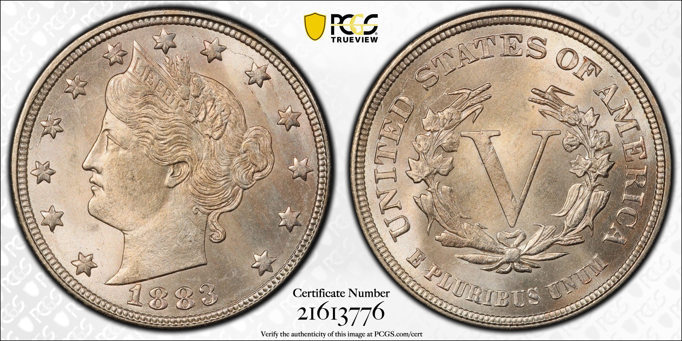 PCGS 钱币信息| 认证编号#21613776 - 1883 The United States of