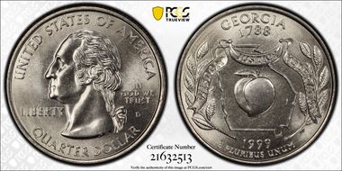 1999-D 25C Georgia MS67