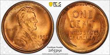 1909-S 1C Lincoln MS67RD