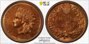 1886 1C Type 2 MS66RD