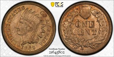 1862 1C MS63