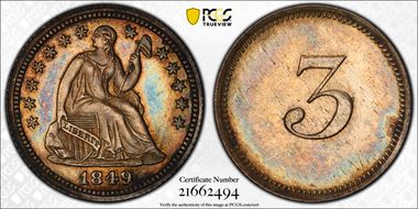 1849 3C J-111a Restrike PR64