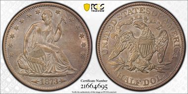 1873-S 50C Arrows AU58