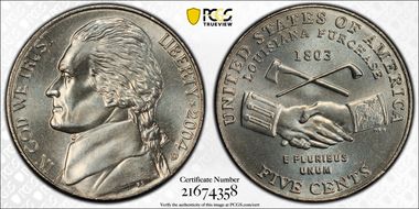 2004-D 5C Peace Medal MS67