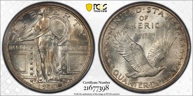 1917-D 25C Type 1 MS66FH