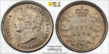 1874-H 5C NLD 1/1 8/8 Sloping Pt. 7 AU58