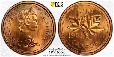 1985 1C Pointed 5 MS66RD