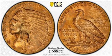 1914-D $5 MS62